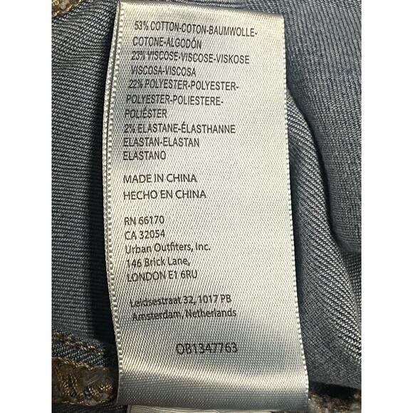 We The Free Jeans Womens 32 Denim Flare High Rise Stretch Boho Raw Hem Pants - Picture 6 of 10